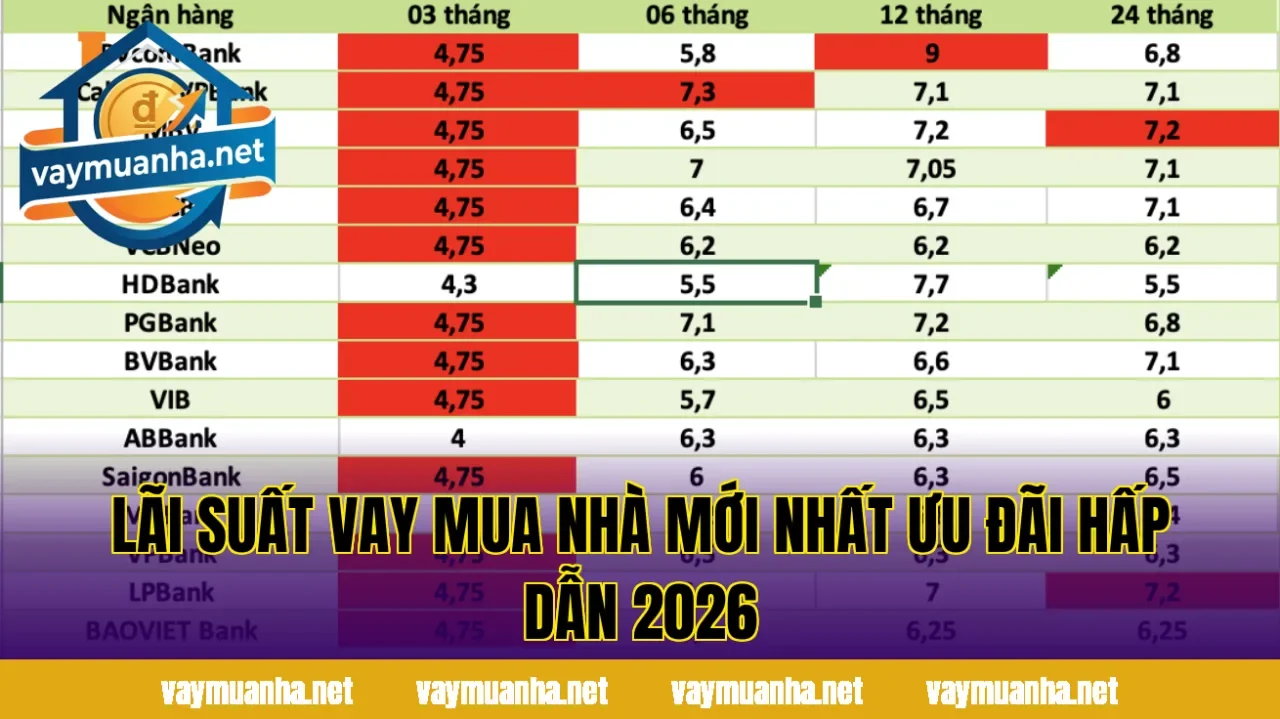 Lãi Suất Vay Mua Nhà Mới Nhất Ưu Đãi Hấp Dẫn 2026